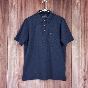 Vineyard Vines Mens Medium Edgartown Short Sleeve Polo Shirt Navy Blue Striped